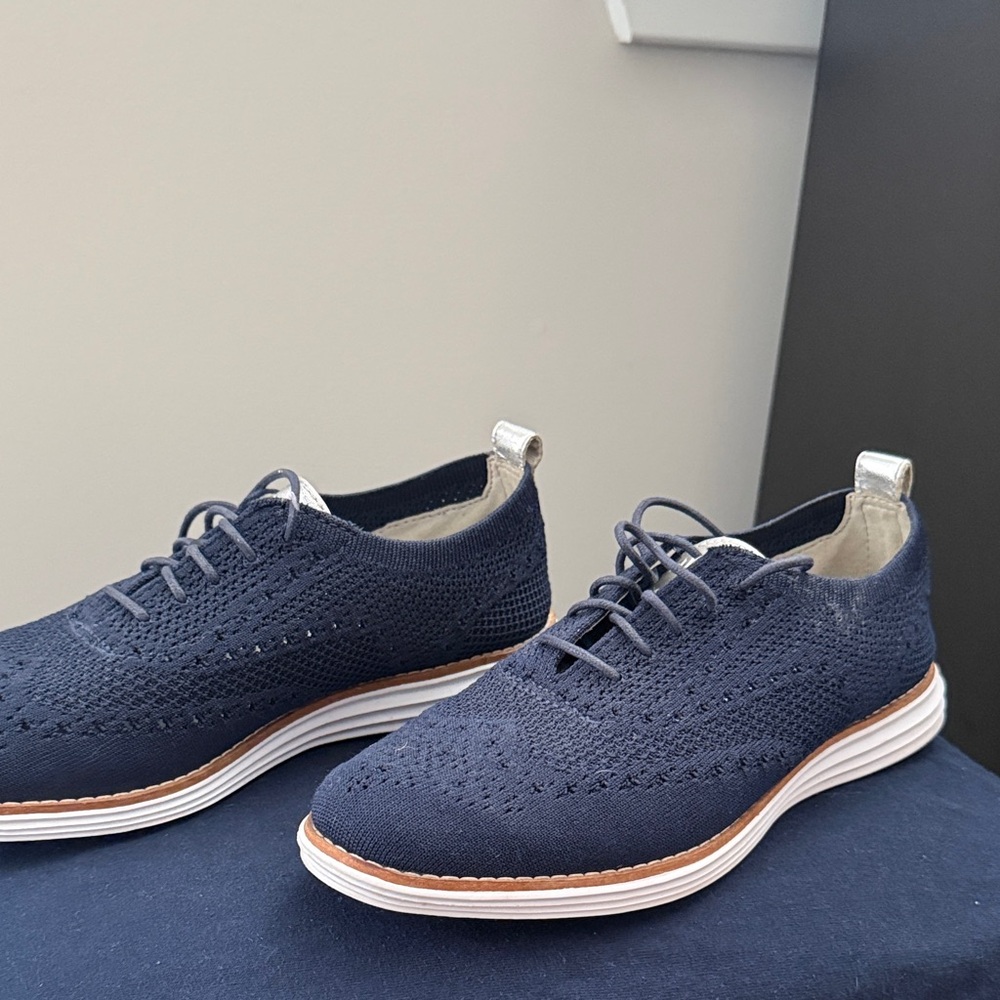 Men's Navy Knit Sneakers